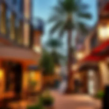 Emerging Neighborhood in Dubai Vibrant neighborhood with cafes and shops in Dubai