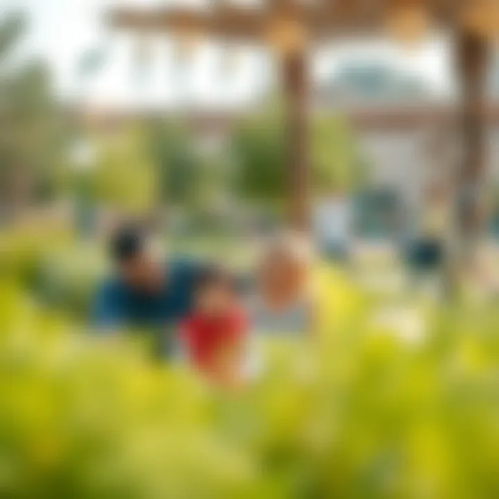 Community Engagement at Wasl Green Park Family enjoying recreational activities in Wasl Green Park, emphasizing community engagement.