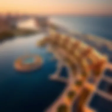 Aerial Perspective of Yas Island Water Edge Aerial view highlighting the blend of luxury lifestyle and nature in Water Edge