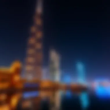 Yas Tower Illuminated at Night Yas Tower illuminated at night, highlighting its significance in Dubai's skyline